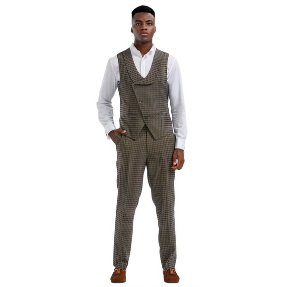 Matching Vest Set By Tazio, Rustic tattersall Pattern - Picture 2 of 2